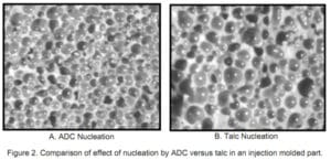 effect of nucleation by ADC versus talc